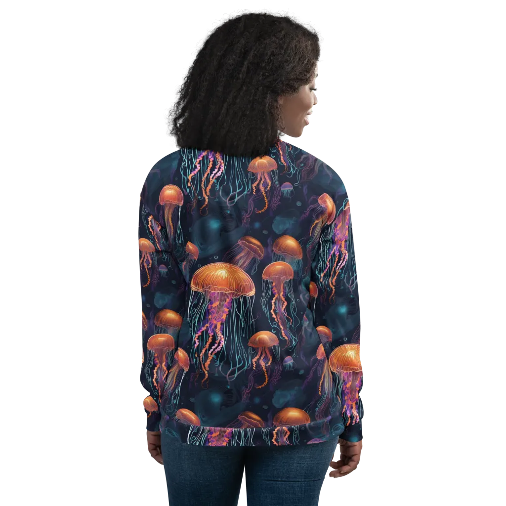 Jellyfish Reverie on Bomber Jacket — Back print