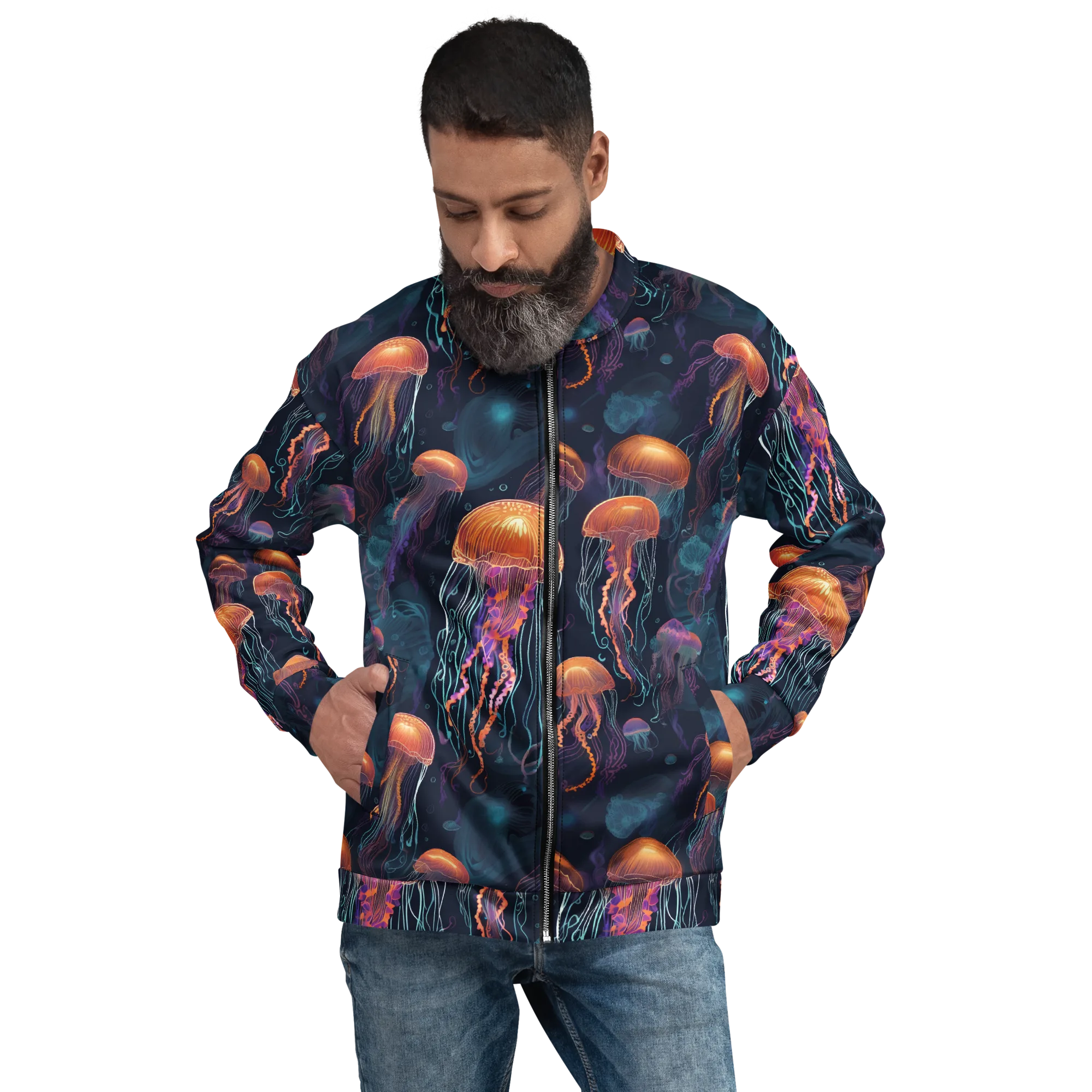 Jellyfish Reverie on Bomber Jacket — Front print