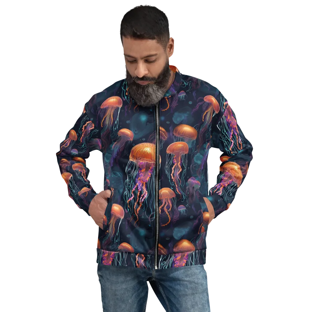 Jellyfish Reverie on Bomber Jacket — Front print