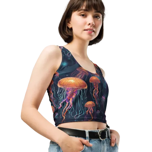 Jellyfish Reverie on a Crop Top