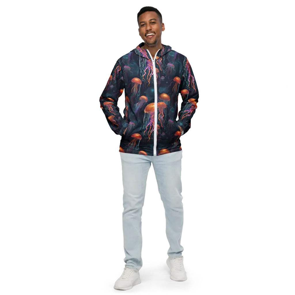 Jellyfish Reverie on Men's Windbreaker — Front