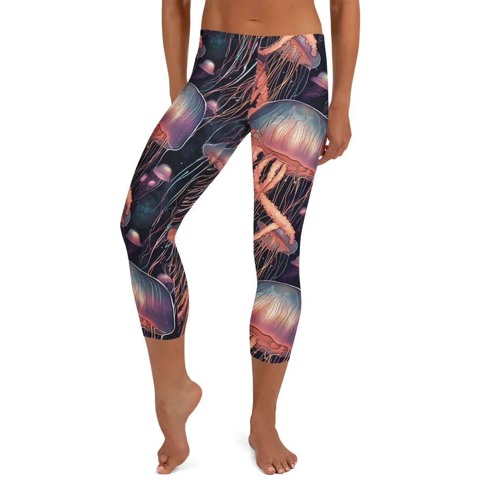 Neon Medusa on Capri Leggings — Front