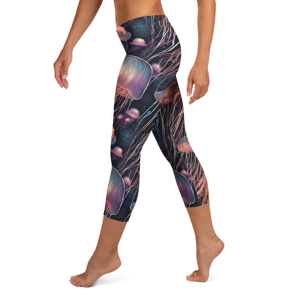 Neon Medusa on Capri Leggings — Left