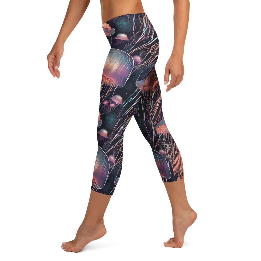 Neon Medusa on Capri Leggings — Left