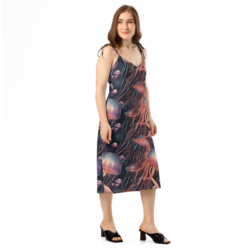 Neon Medusa on Slip Dress — Right Front