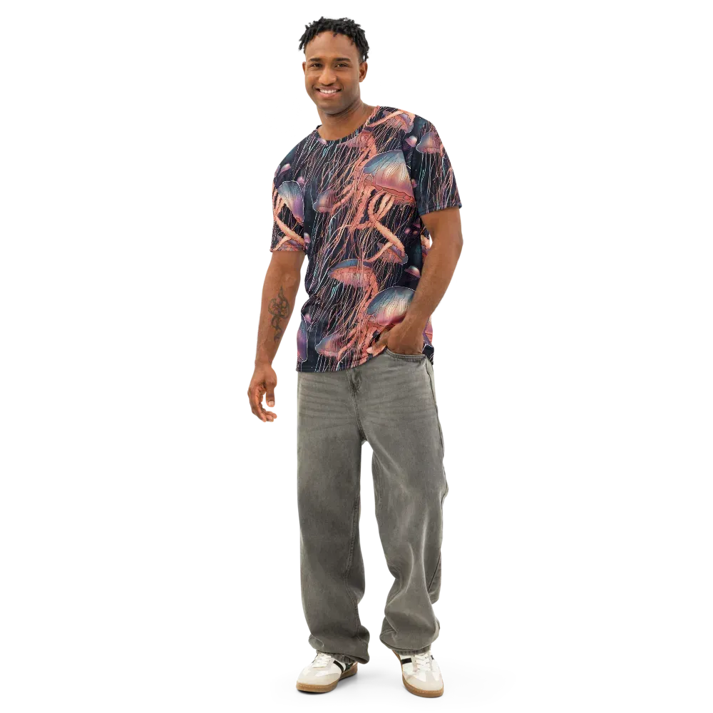 Neon Medusa on Men's Cotton Crew Neck T-Shirt — Front