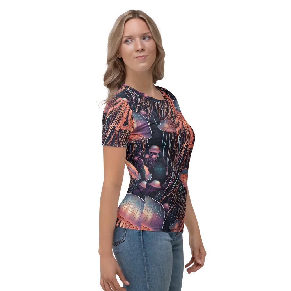 Neon Medusa on Women's Crew Neck T-Shirt — Back print