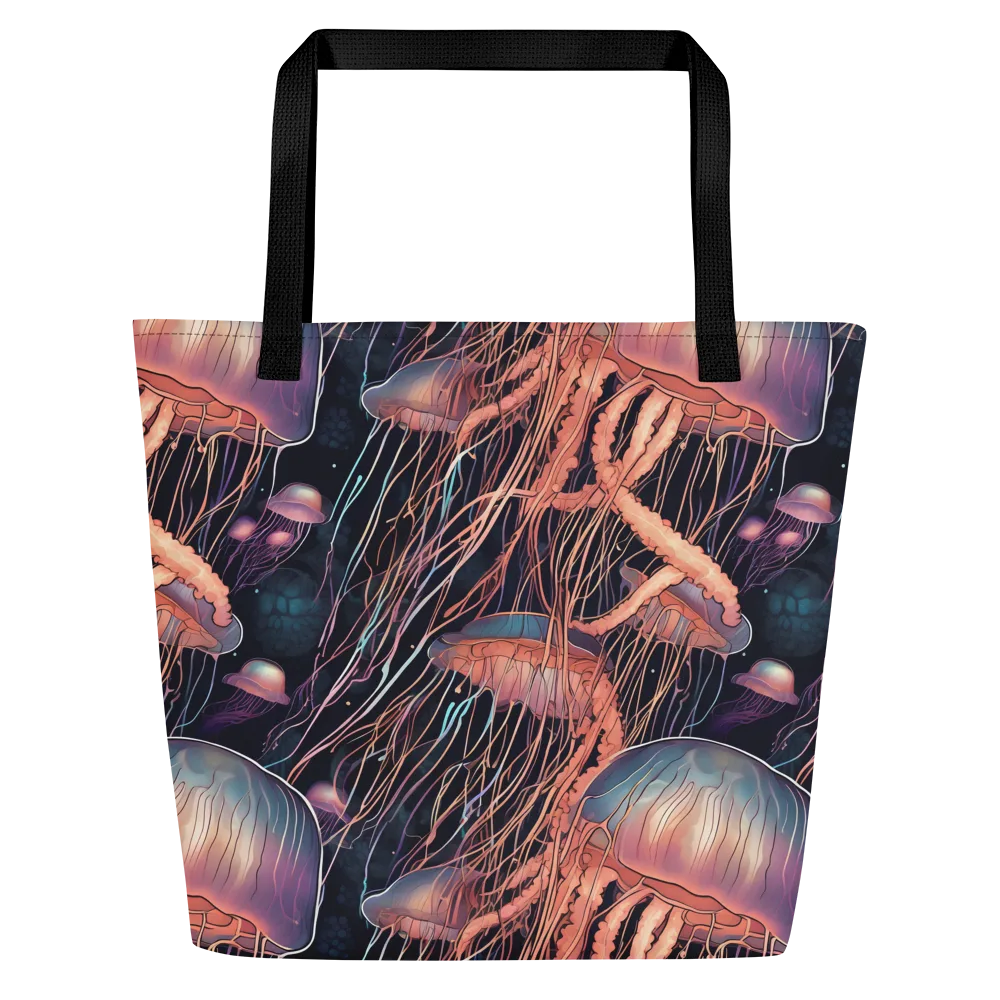 Neon Medusa on Large Tote Bag W/ Pocket — Front