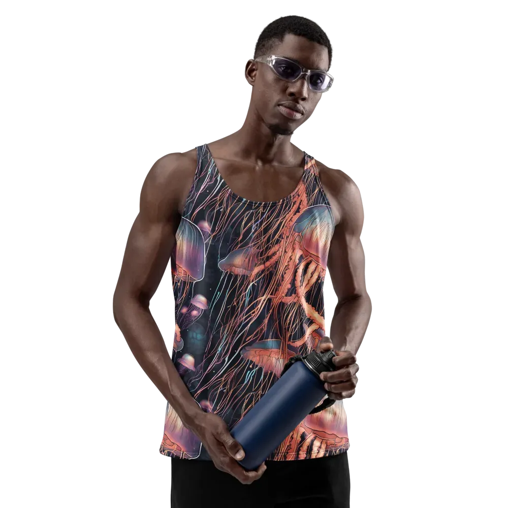 Neon Medusa on Men's Tank Top — Back print