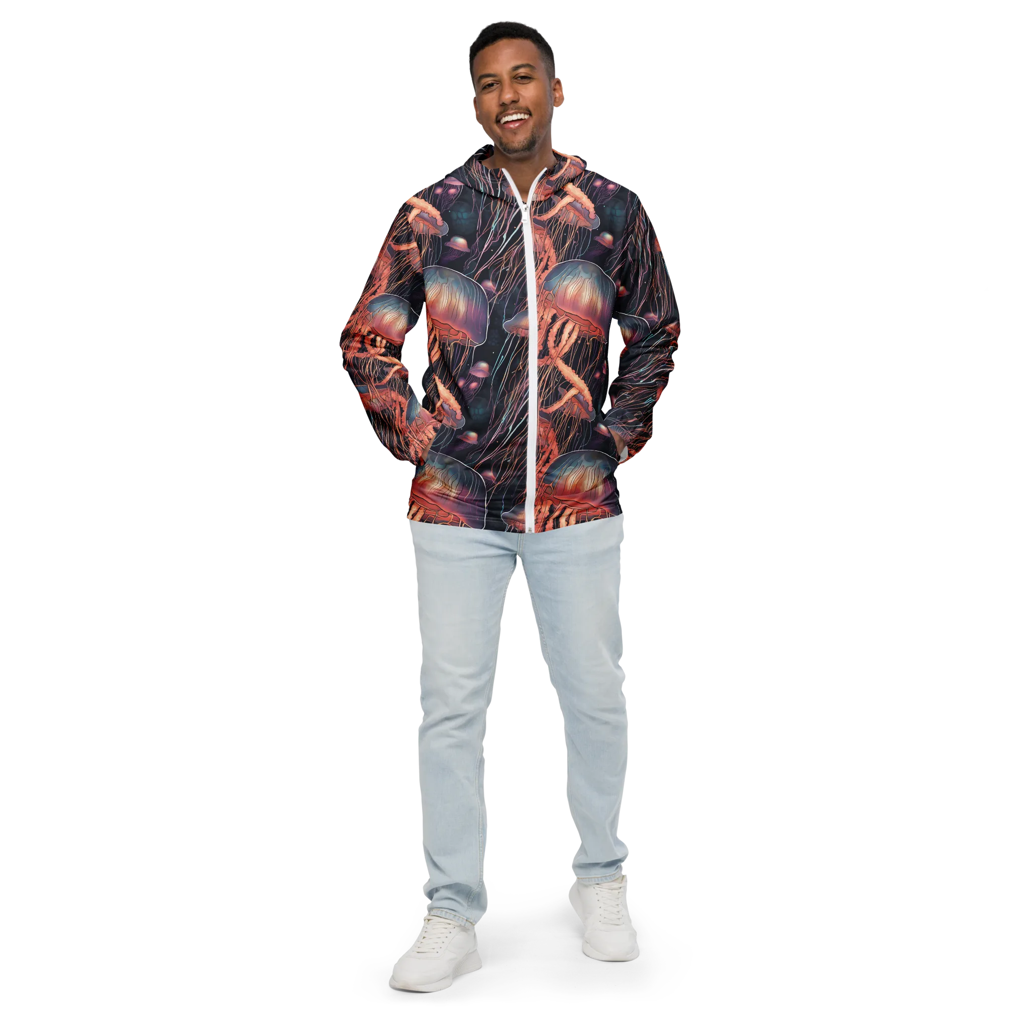 Neon Medusa on Men's Windbreaker — Front