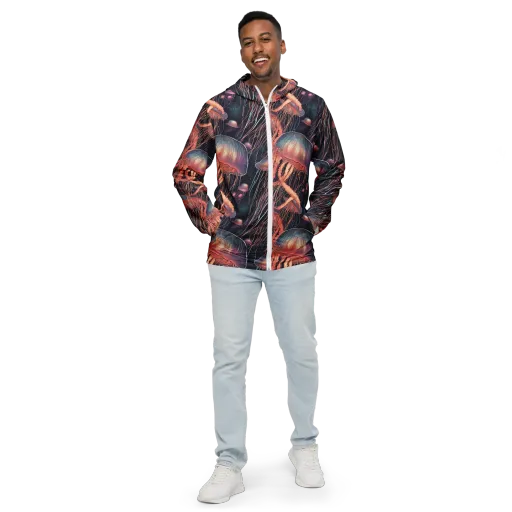 Neon Medusa on a Men's Windbreaker