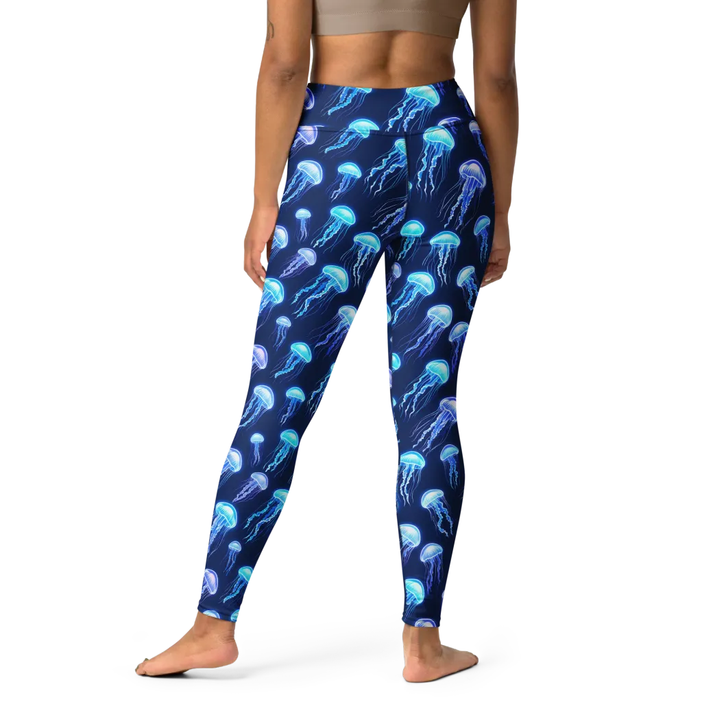 Electric Jellyfish on Yoga Leggings — Print file