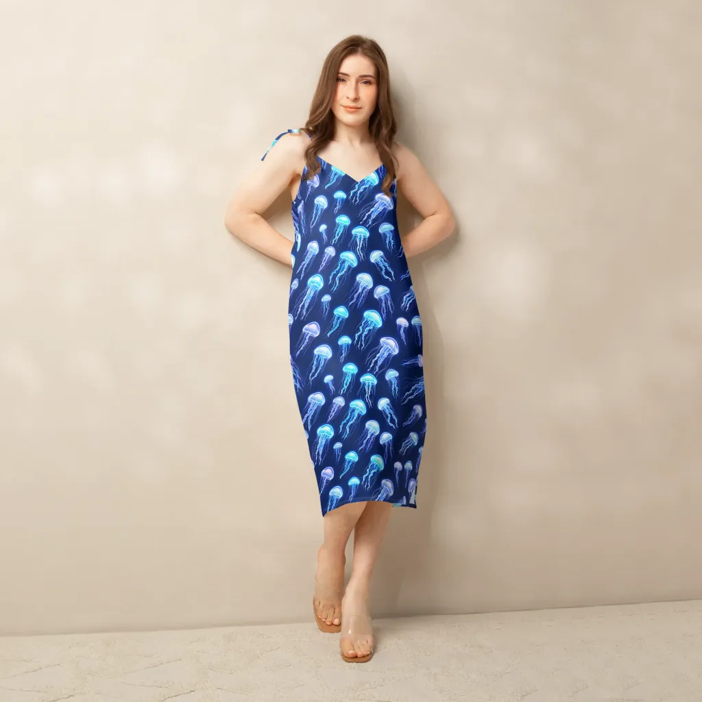 Electric Jellyfish on Slip Dress — Back print
