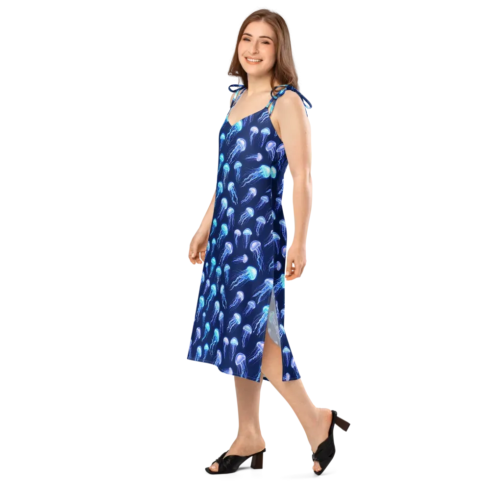 Electric Jellyfish on Slip Dress — Left Front