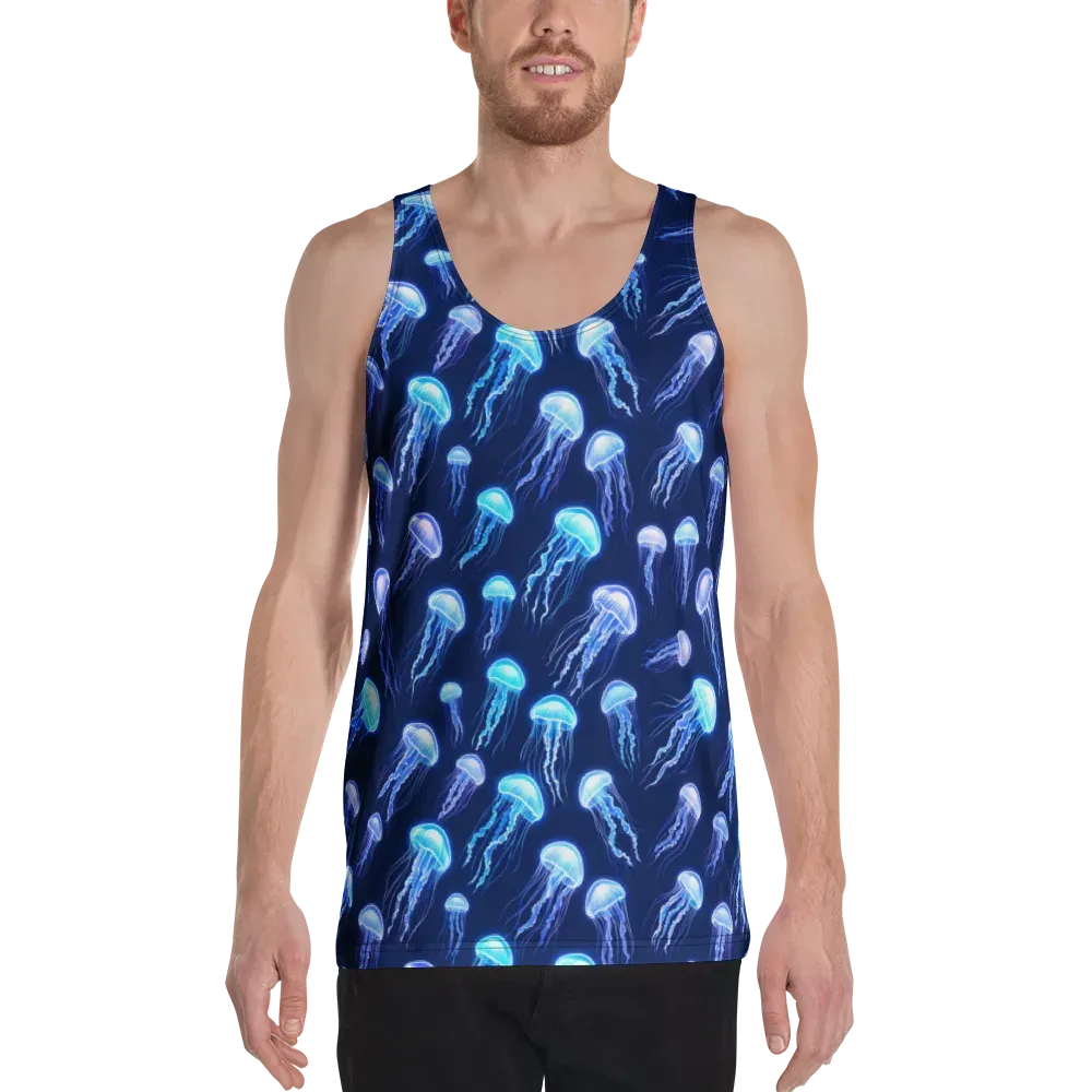 Electric Jellyfish on Men's Tank Top — Front