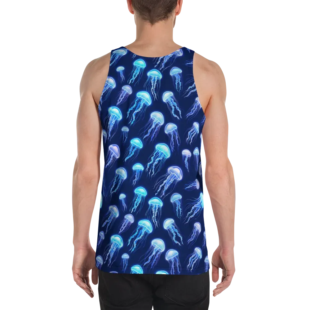 Electric Jellyfish on Men's Tank Top — Back