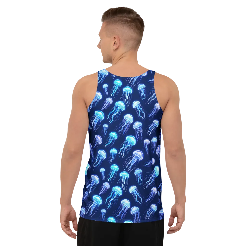 Electric Jellyfish on Men's Tank Top — Back print