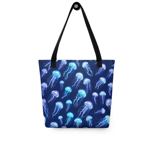 Electric Jellyfish on a Tote Bag