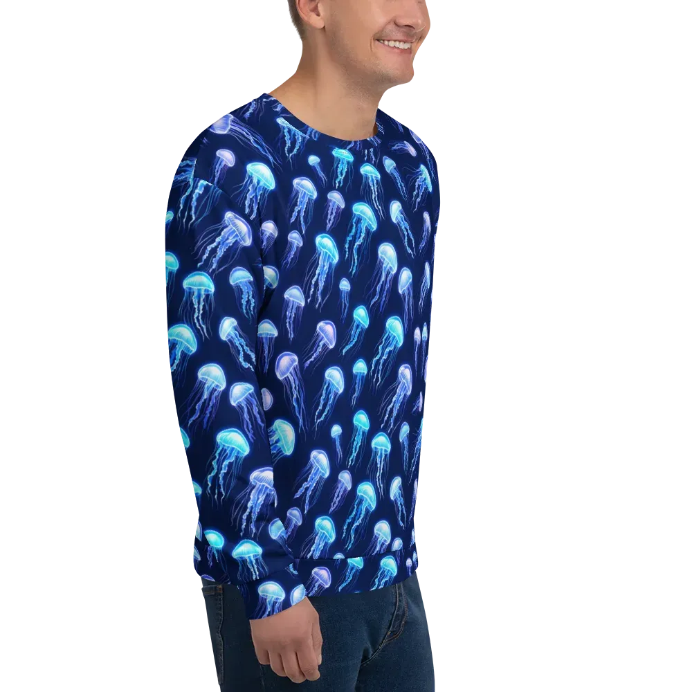 Electric Jellyfish on Sweatshirt — Right Front