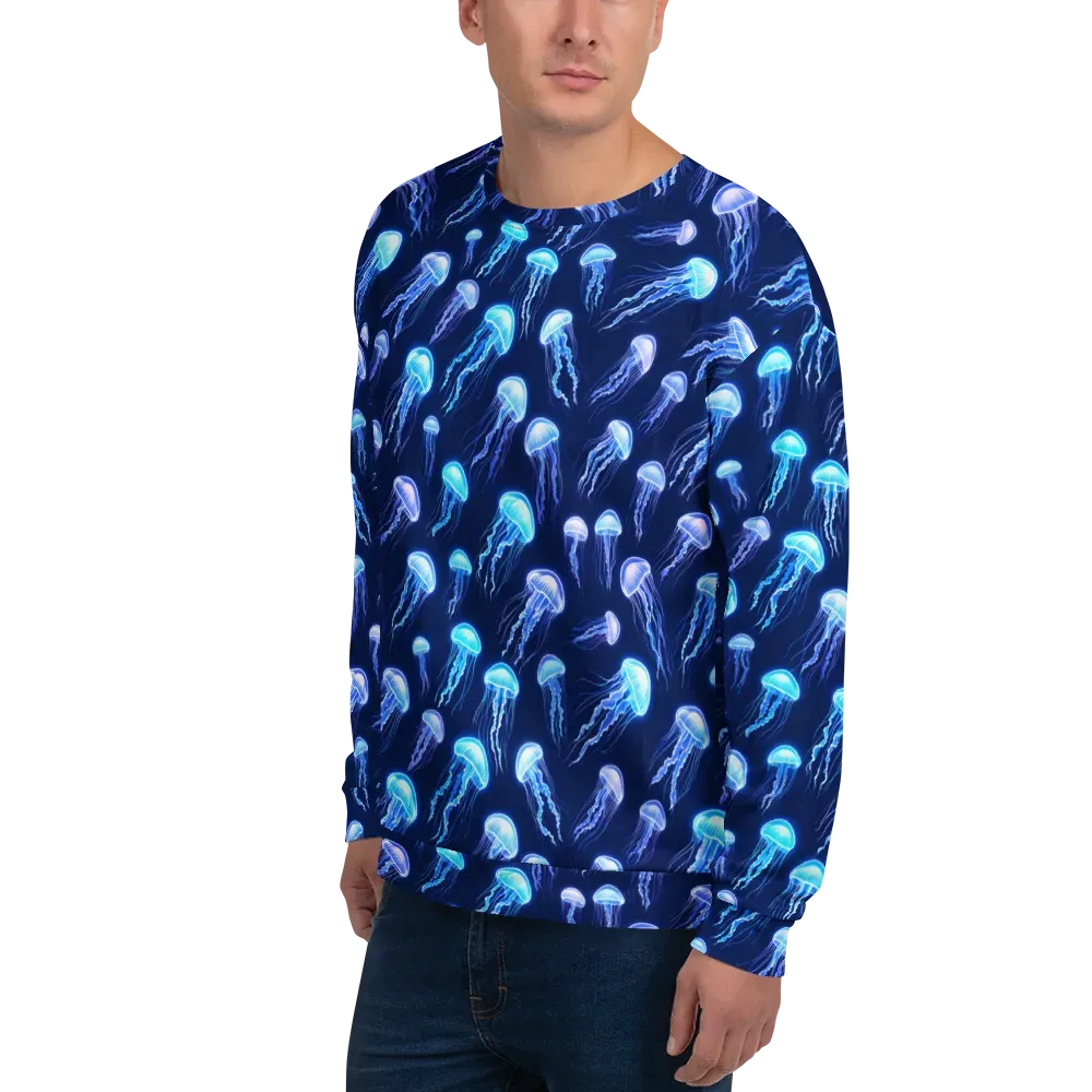 Electric Jellyfish on Sweatshirt — Left Front