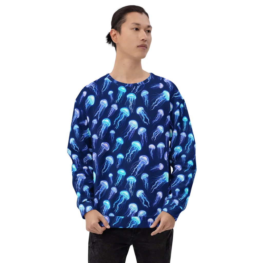 Electric Jellyfish on Sweatshirt — Front print