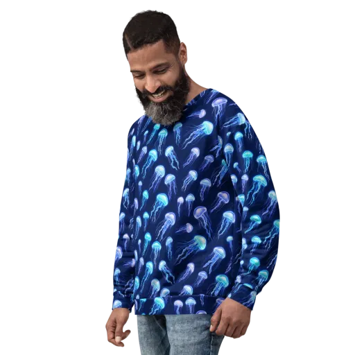 Electric Jellyfish on a Sweatshirt