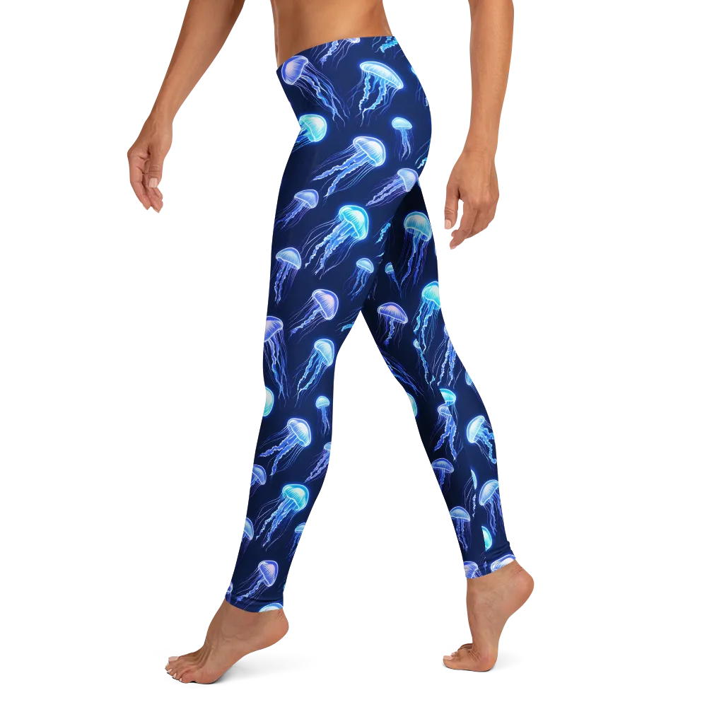Electric Jellyfish on Leggings — Left