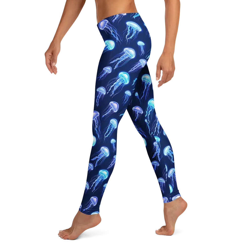 Electric Jellyfish on Leggings — Left