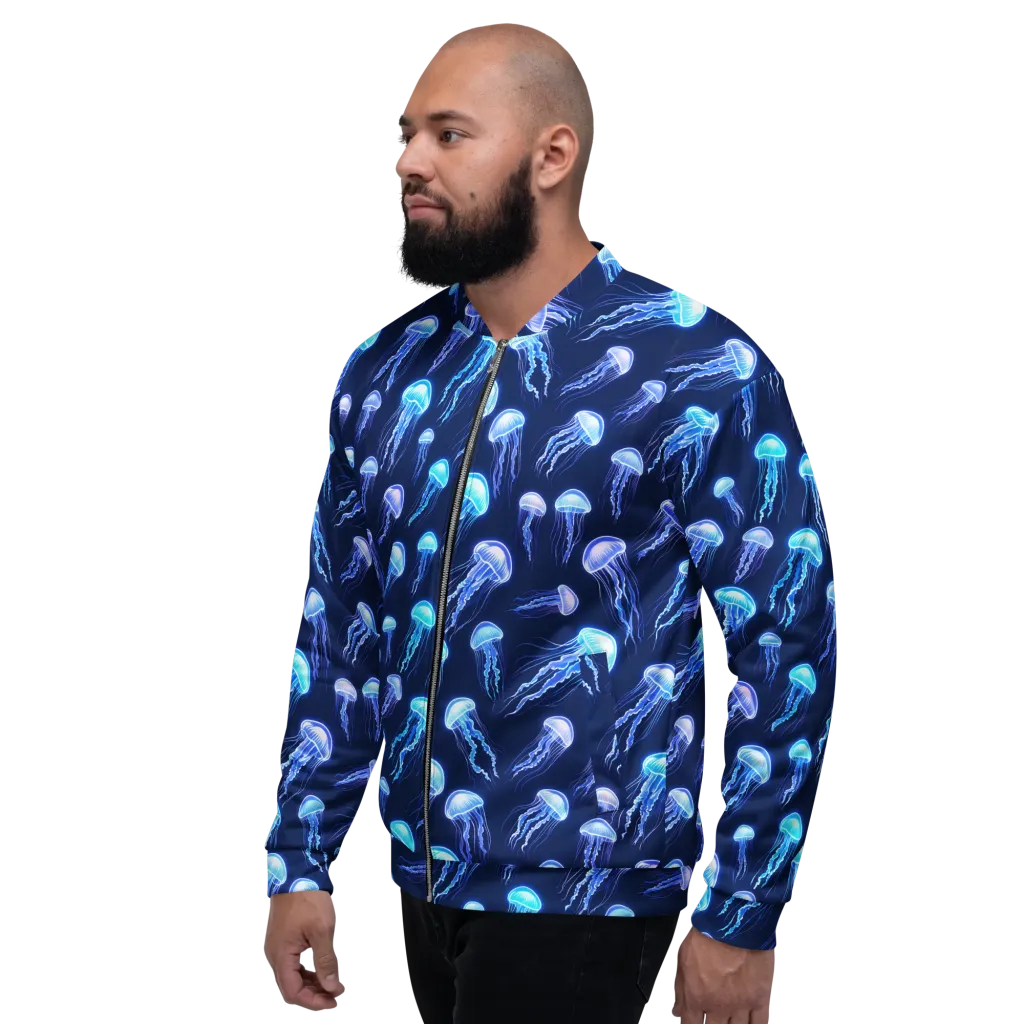 Electric Jellyfish on Bomber Jacket — Left