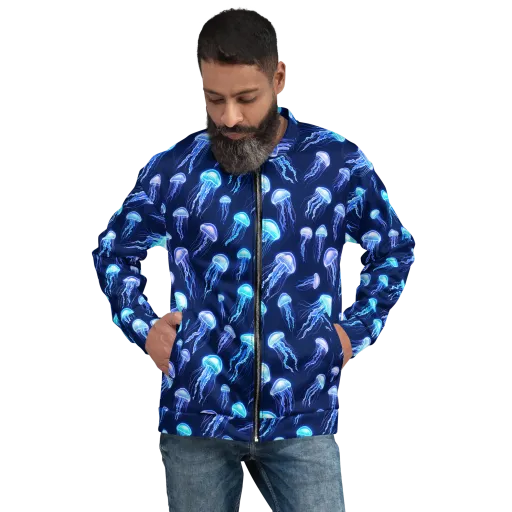 Electric Jellyfish on a Bomber Jacket