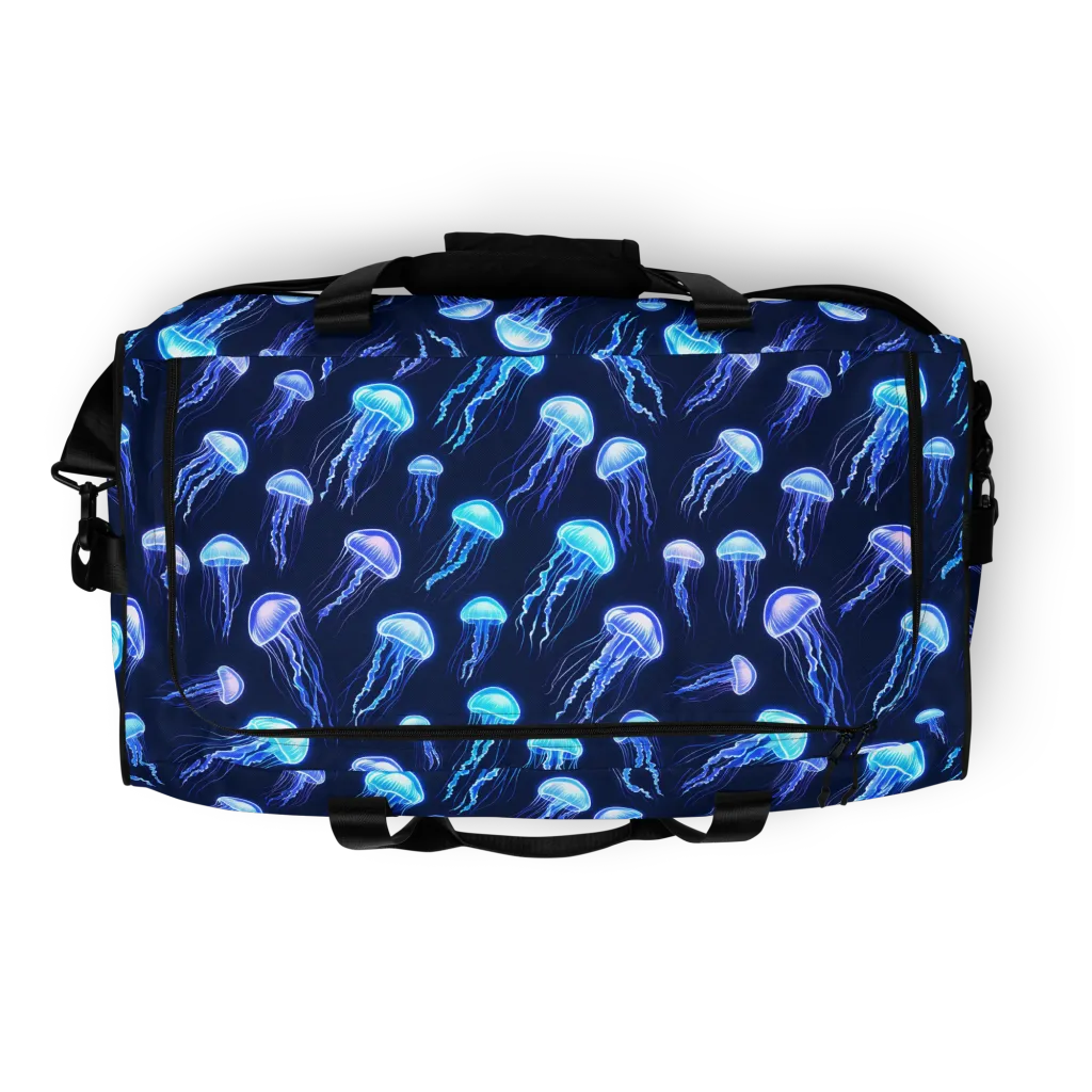 Electric Jellyfish on Duffle Bag — Top print