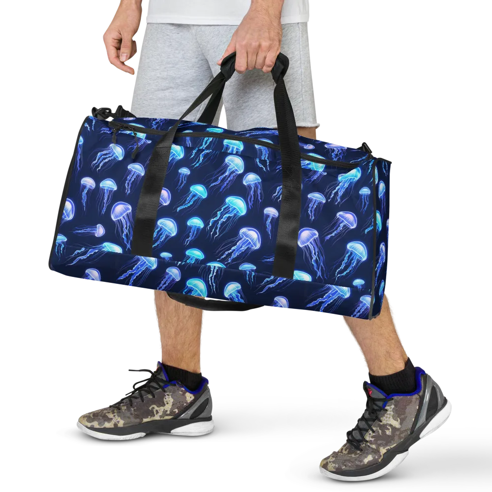 Electric Jellyfish on Duffle Bag — Back print