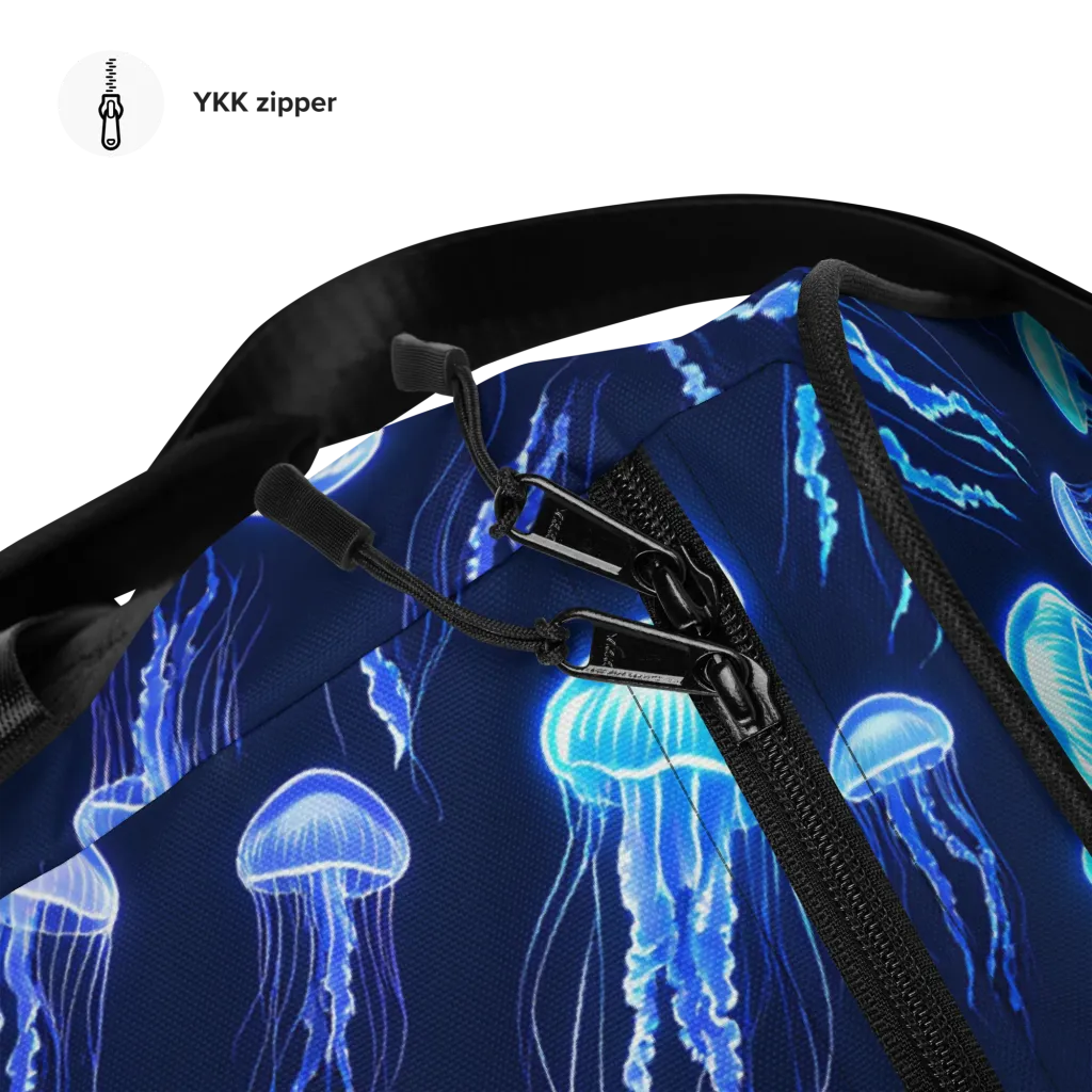 Electric Jellyfish on Duffle Bag — Front print