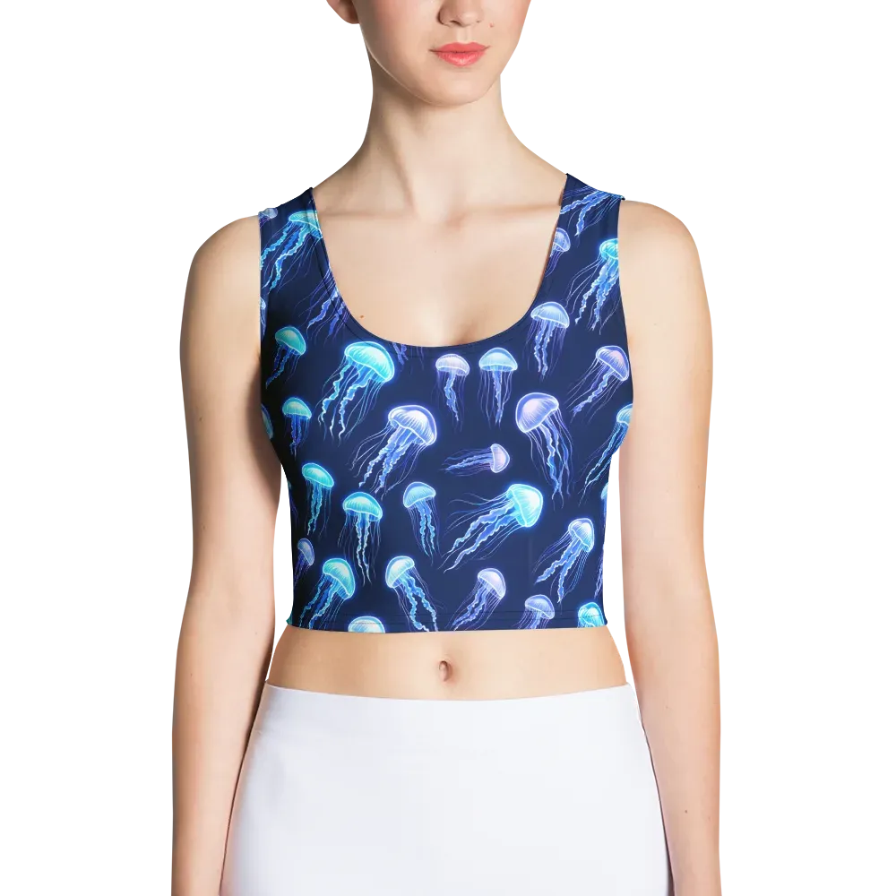 Electric Jellyfish on Crop Top — Front