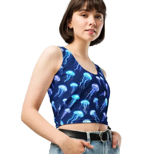 Electric Jellyfish on a Crop Top
