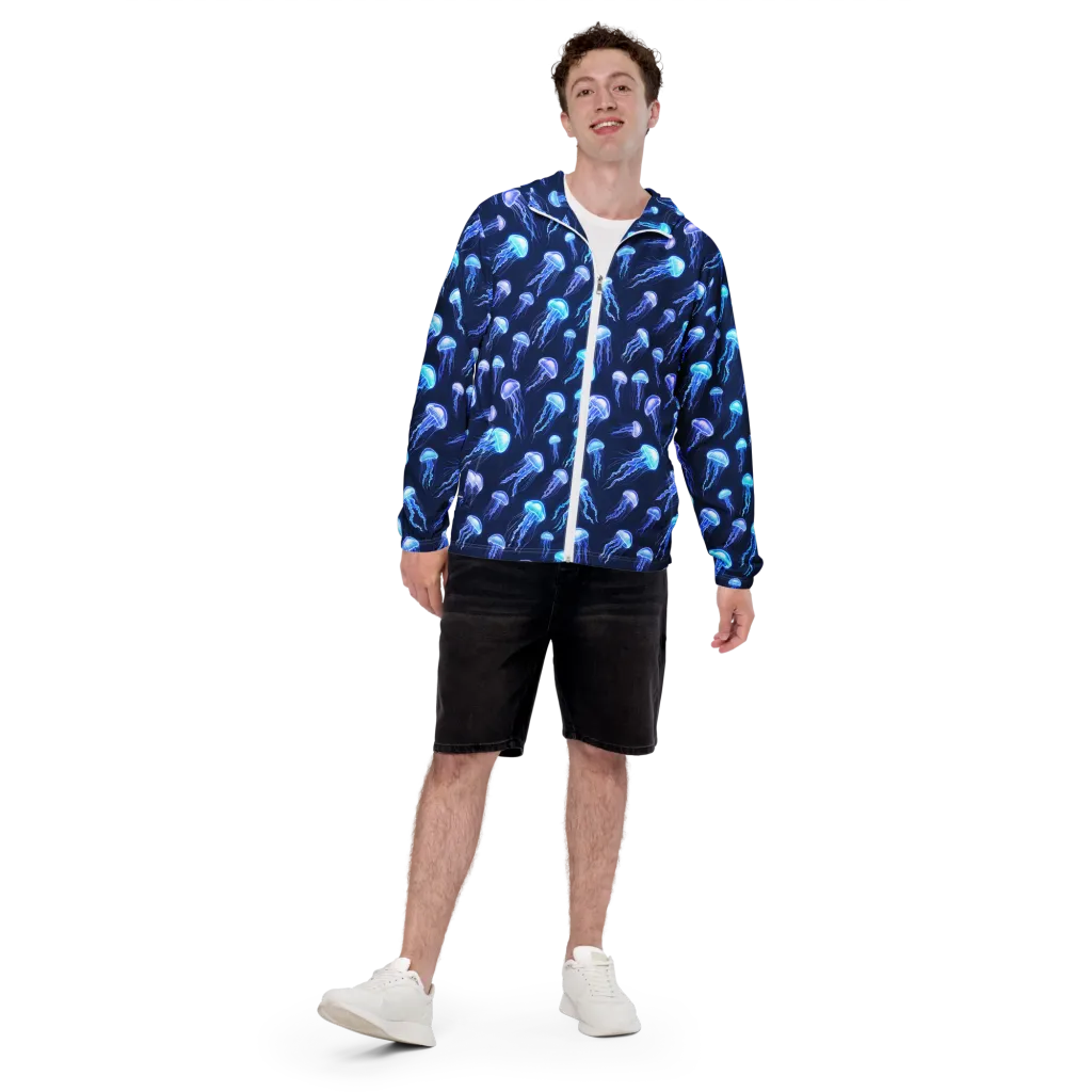 Electric Jellyfish on Men's Windbreaker — Front print