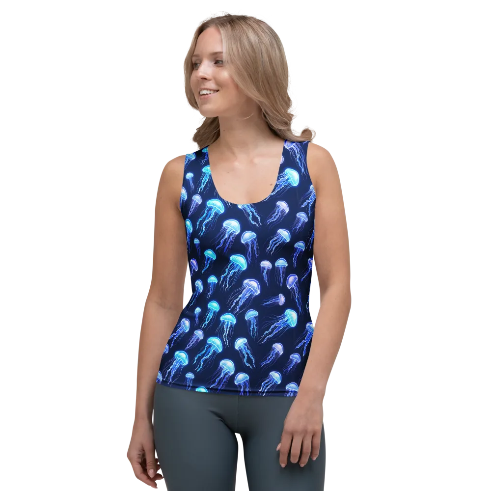 Electric Jellyfish on Women's Tank Top — Front