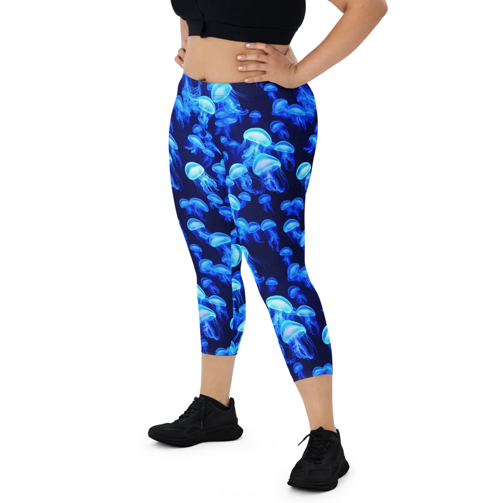 Azure Bloom on Capri Leggings — Print file
