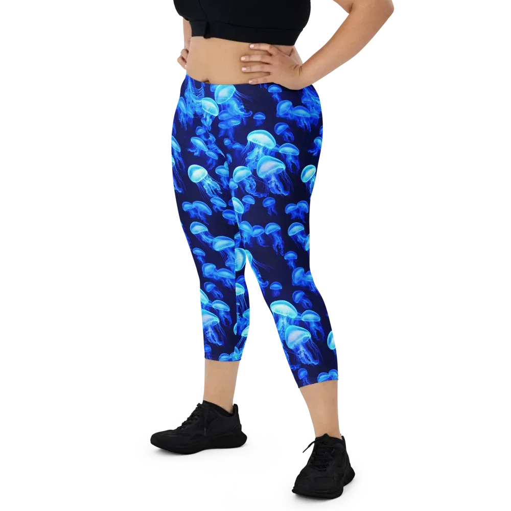Azure Bloom on Capri Leggings — Print file