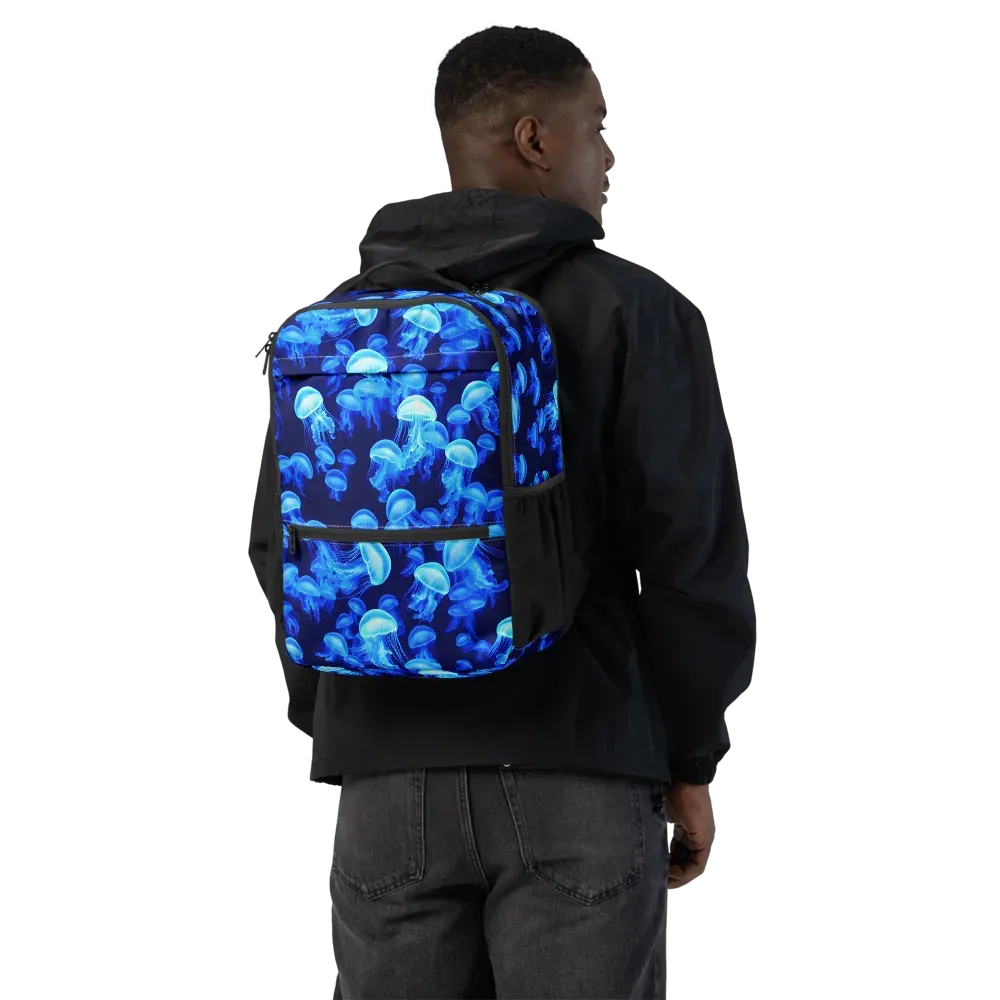 Azure Bloom on Utility Backpack — Back