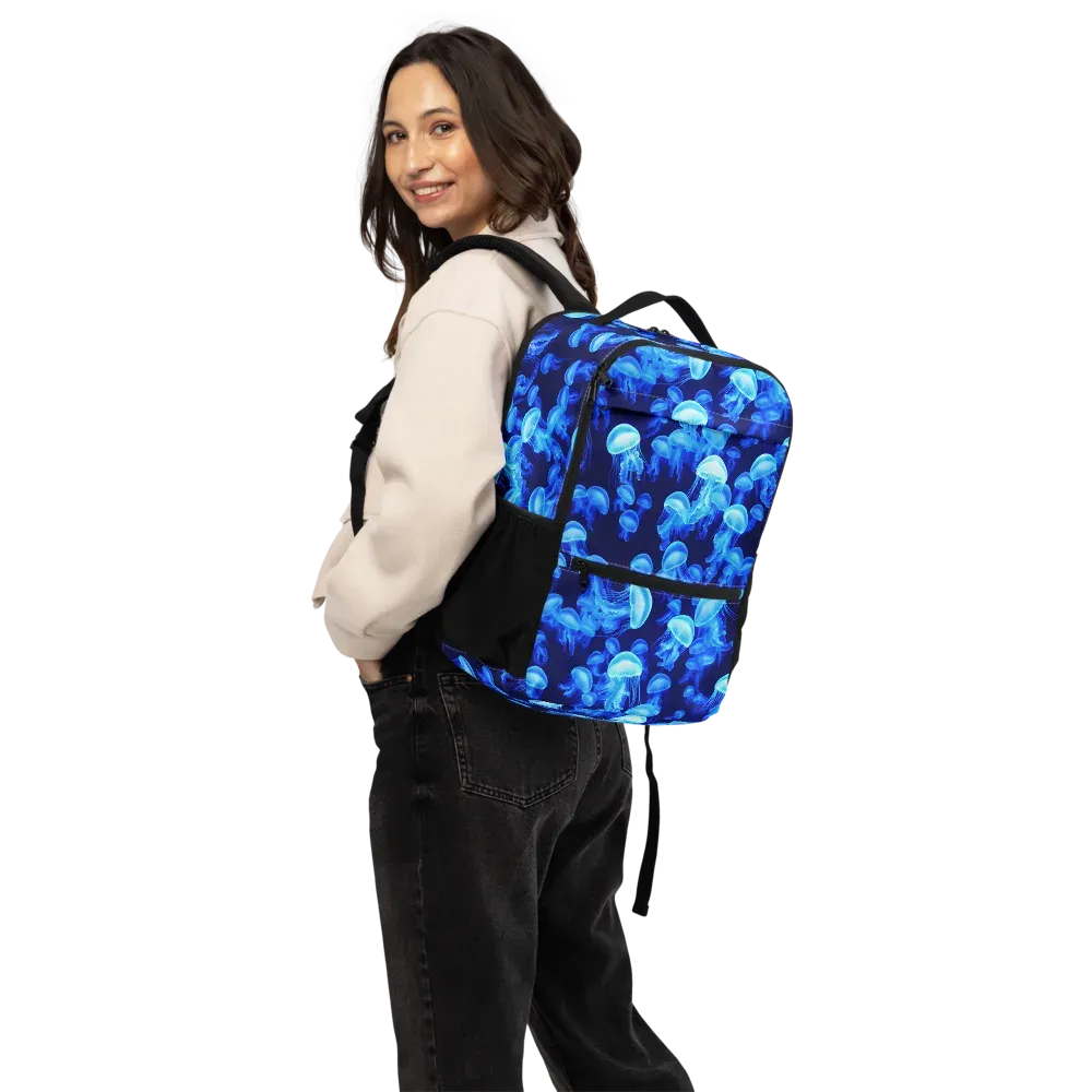 Azure Bloom on Utility Backpack — Bottom print