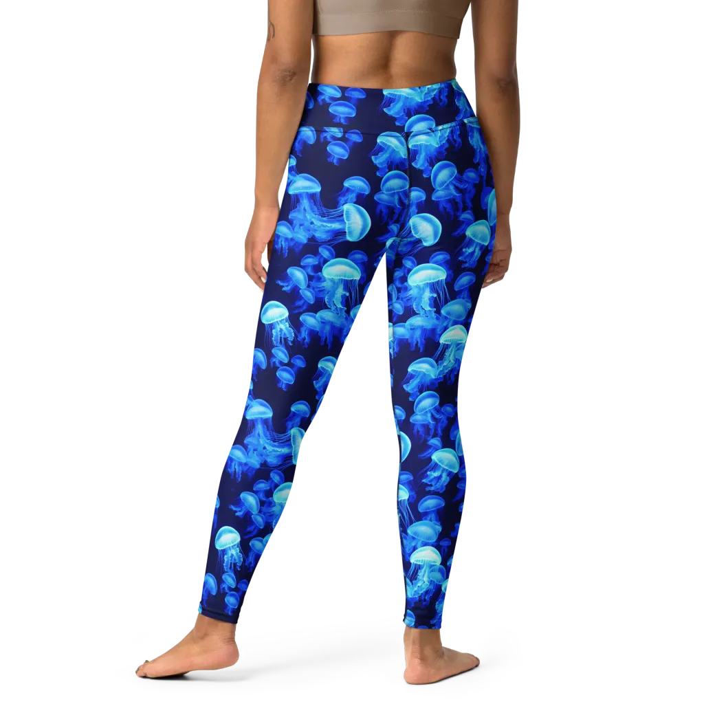 Azure Bloom on Yoga Leggings — Print file