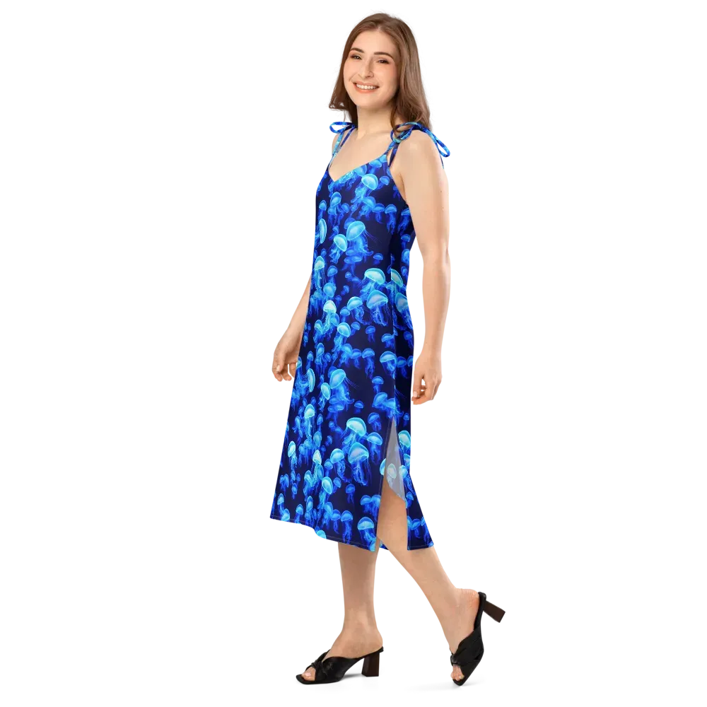 Azure Bloom on Slip Dress — Left Front