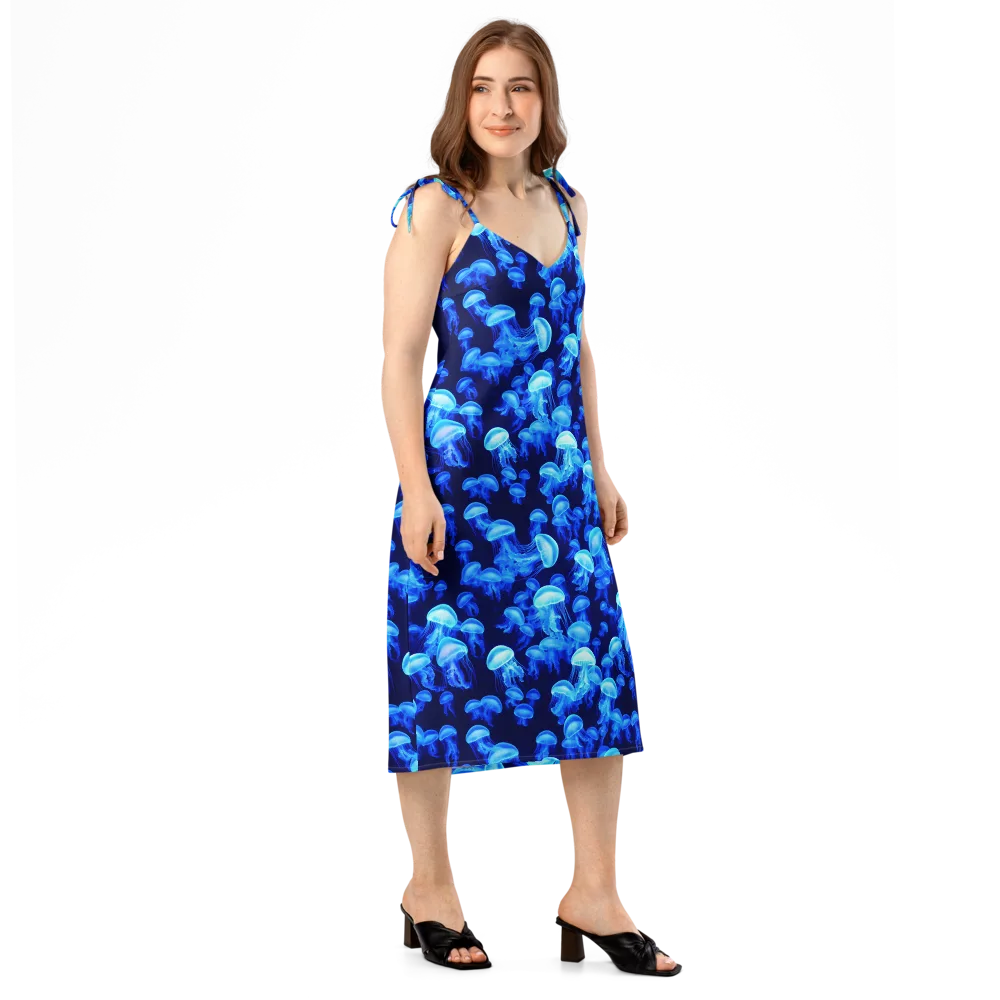 Azure Bloom on Slip Dress — Right Front