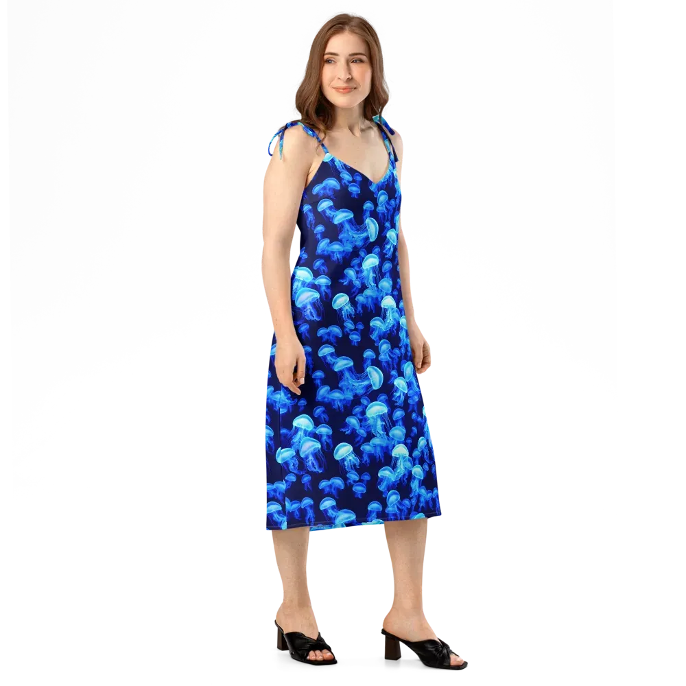 Azure Bloom on Slip Dress — Right Front