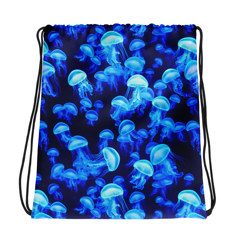 Azure Bloom on Drawstring Bag — Mockup