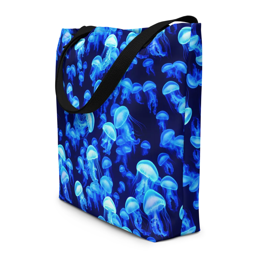 Azure Bloom on Large Tote Bag W/ Pocket — Print file