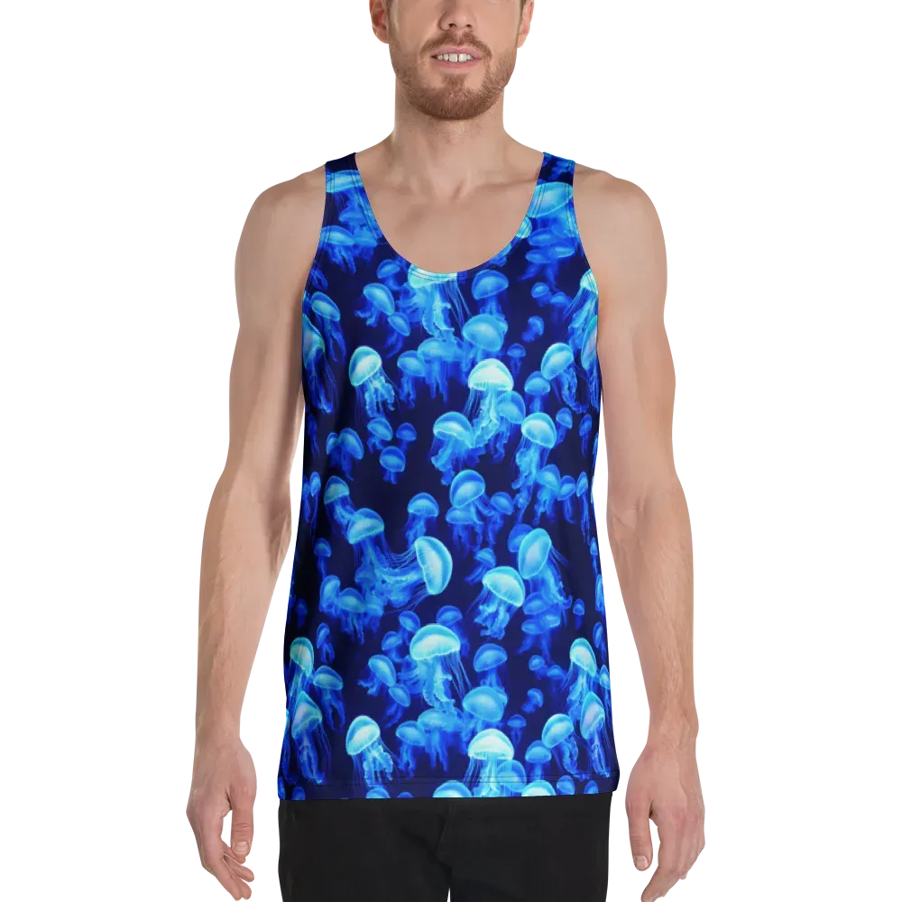 Azure Bloom on Men's Tank Top — Front