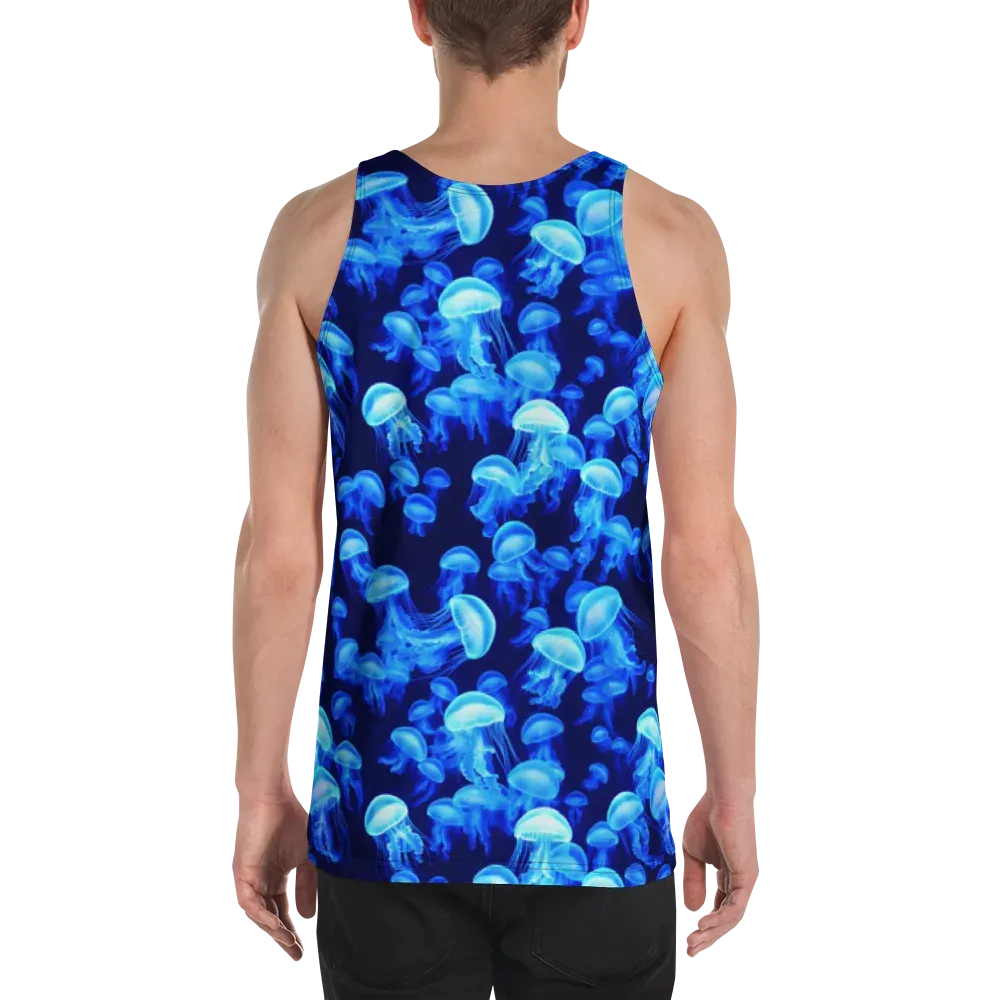 Azure Bloom on Men's Tank Top — Back