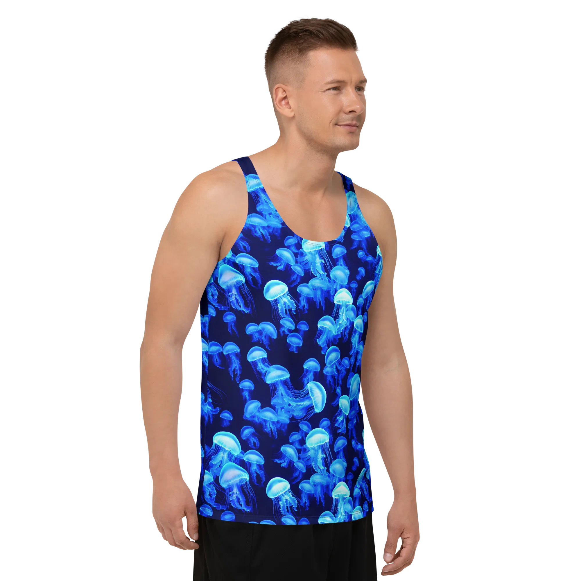 Azure Bloom on Men's Tank Top — Front print
